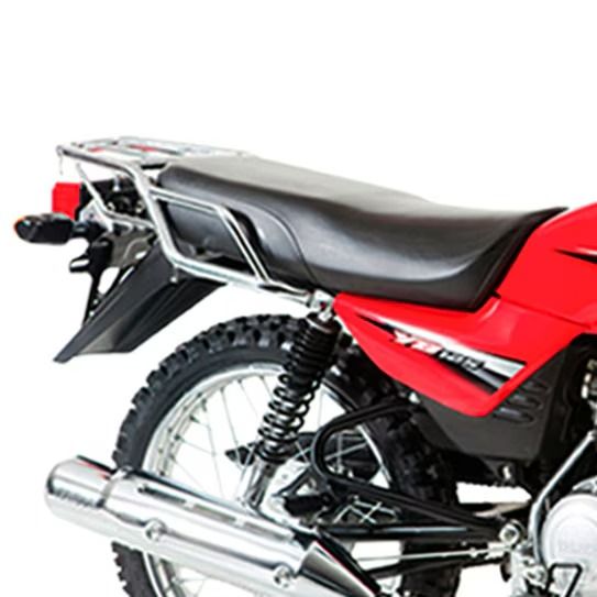 Horquilla telescópica, basculante posterior con doble amortiguador.